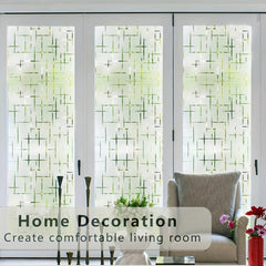 Non Adhesive Frosting Privacy Film for Glass Windows Cross Pattern