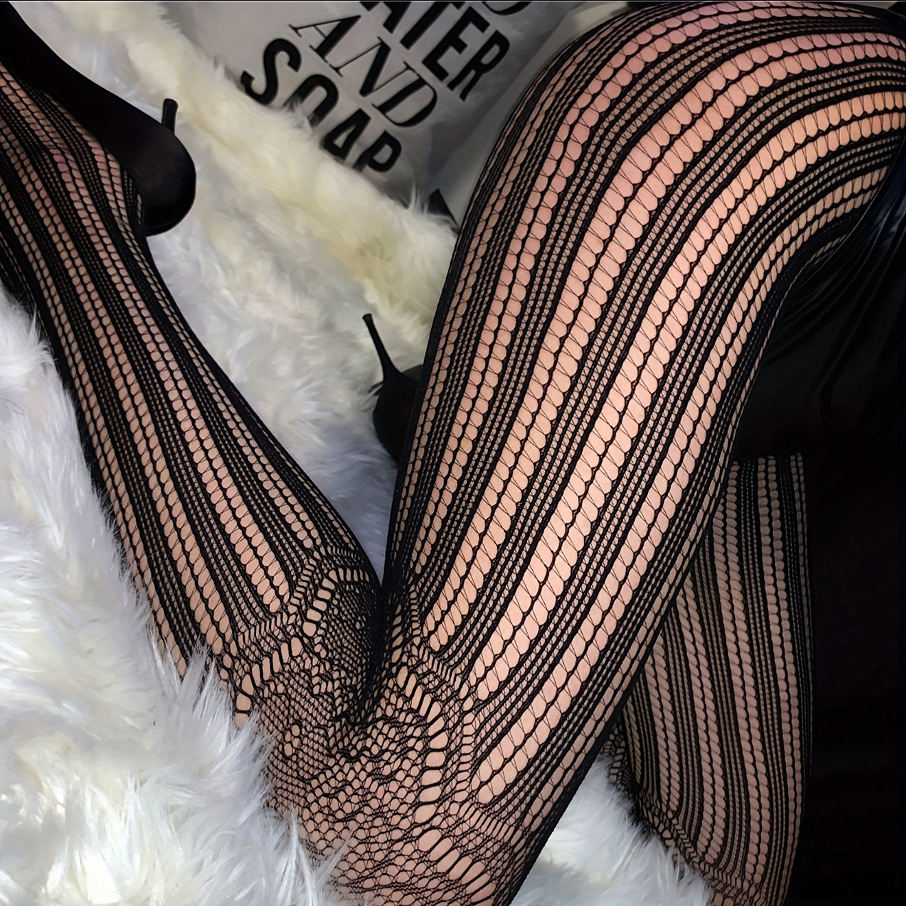 2 Pack Jacquard Fishnet Tights High Waist Mesh Pantyhose Women's Stockings