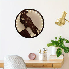LED Wooden Hanging Sign Retro Holiday Decoration Wall Sticker Pendant