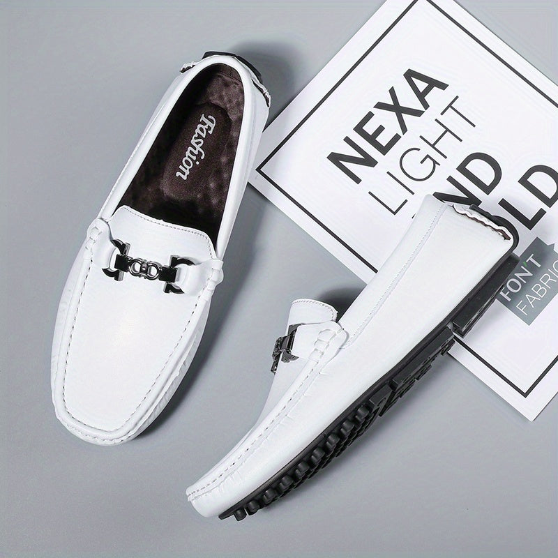 Men's Moc Toe Loafer Shoes Metallic Decor Slip On Shoes Spring Summer