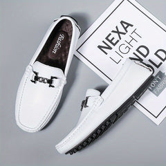 Men's Moc Toe Loafer Shoes Metallic Decor Slip On Shoes Spring Summer