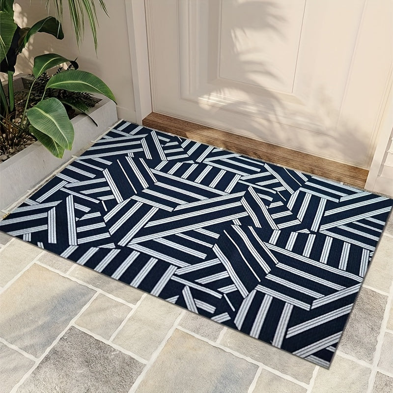 Durable Abstract Welcome Doormat Front Door Outdoor Entrance Mat