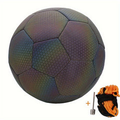 Reflective Size 5 PU Soccer Ball for Night Training