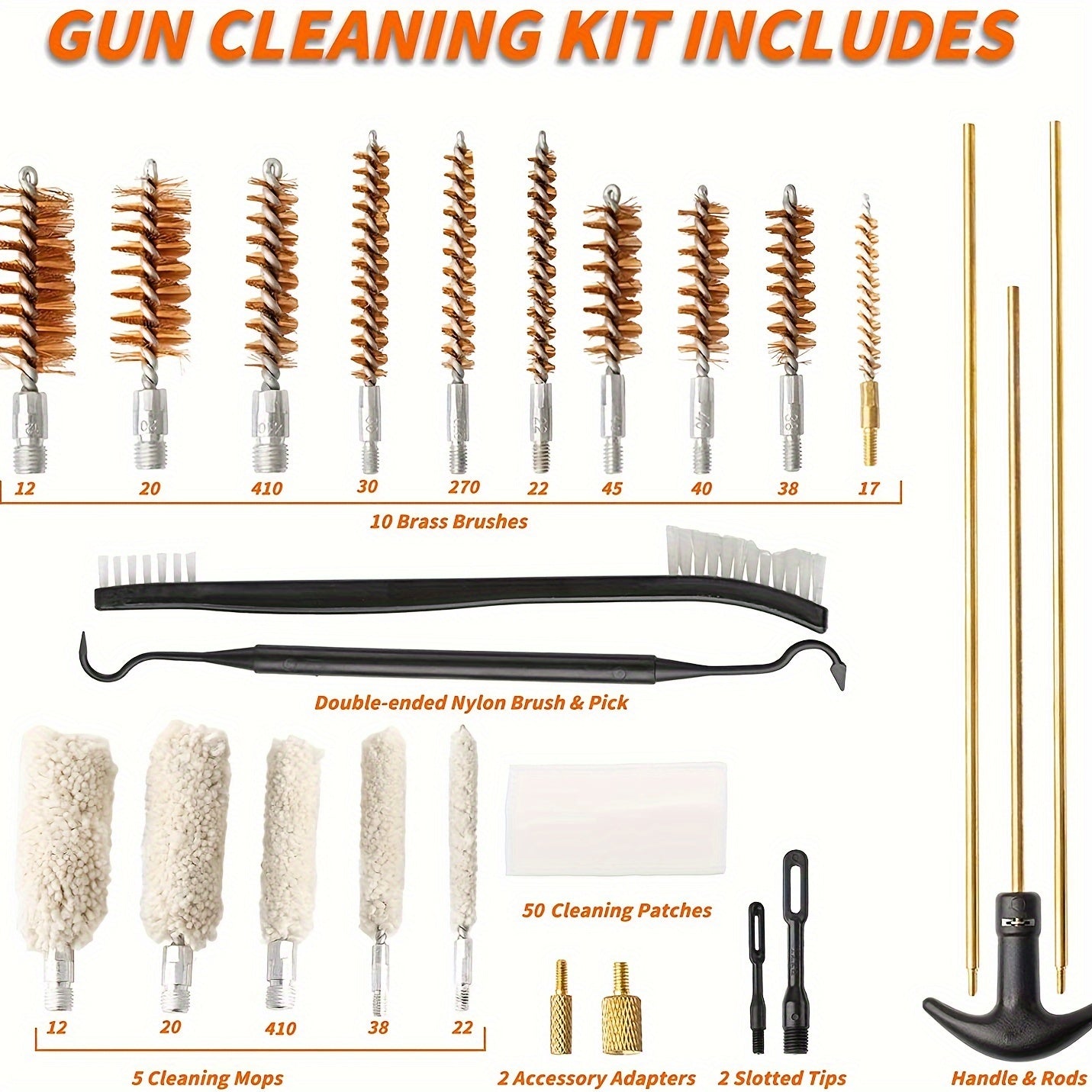 25pcs Gk08 Copper Wire Brush Aluminum Rod Aluminum Box Combo Set