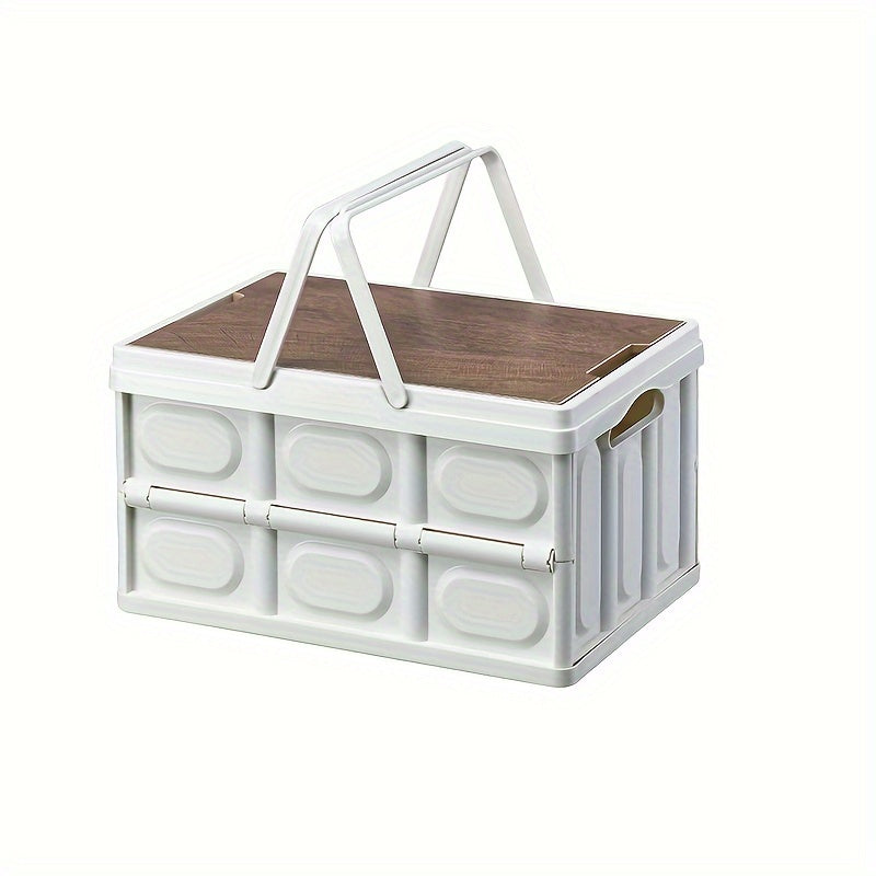 Outdoor Camping Storage Box with Wooden Cover