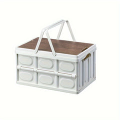 Outdoor Camping Storage Box with Wooden Cover
