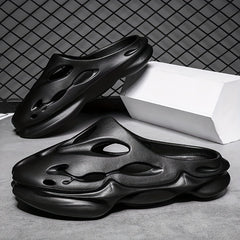 Men's Breathable Slip On Foam Runners Casual Outdoor Cut Out Clog Shoes