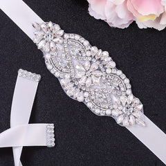 Rhinestone Waistband Satin Ribbon Belt Waist Chain Bridal Wedding Dress