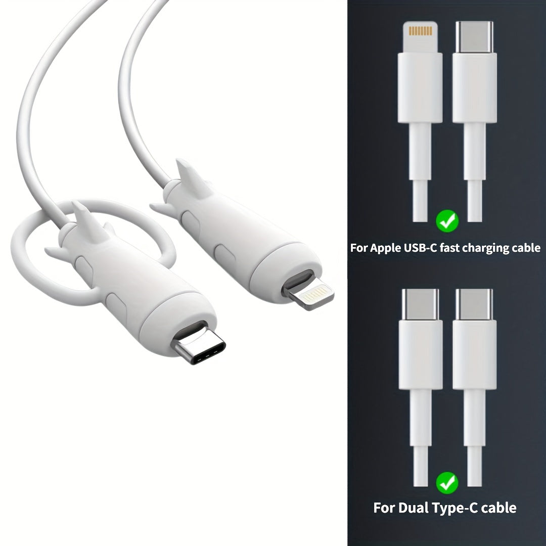 2 Pcs Data Cable Protective Cases: Keep Your Mobile Phone Cable Safe & Stylish