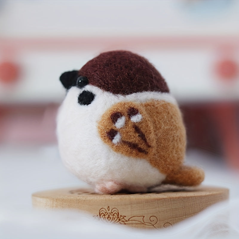 Bird Sparrow Needle Felting Kits for Beginners DIY Wool Felt Animal Crafting Set