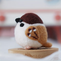 Bird Sparrow Needle Felting Kits for Beginners DIY Wool Felt Animal Crafting Set