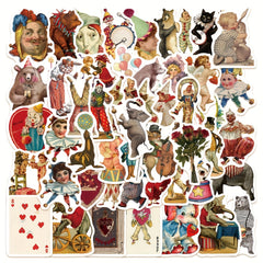 50pcs Circus Clown Car Luggage Water Cup Doodle Waterproof Stickers