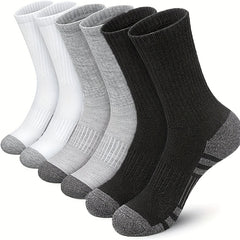 5 Pairs Men's Basketball Crew Socks for Autumn/Winter