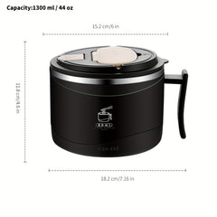 1300ml Stainless Steel Noodle Bowl Anti-Scalding Student Lunch Box