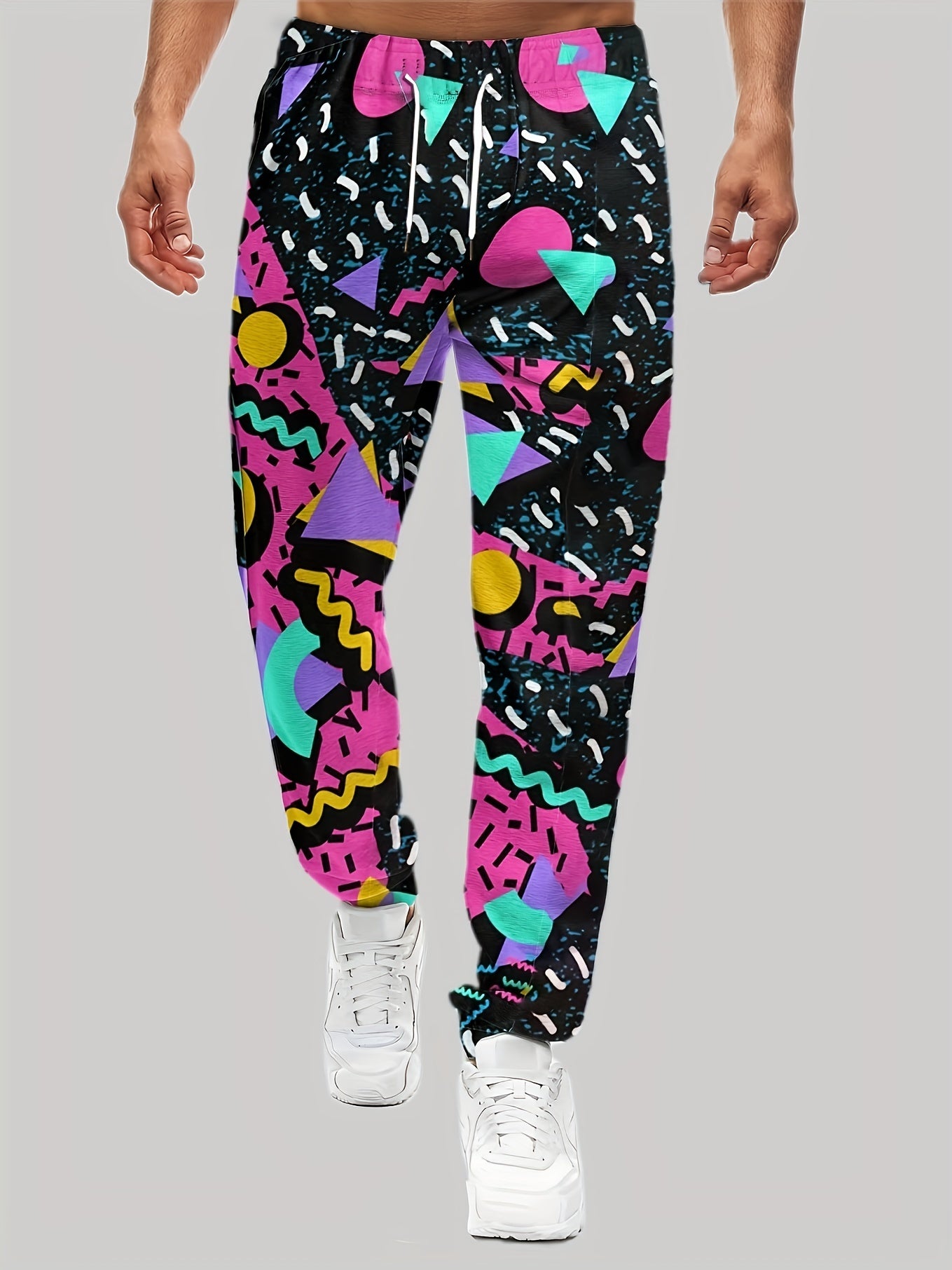 Geometric Pattern Men's Drawstring Sweatpants Jogger Pants