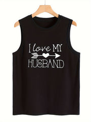 Heart & Arrow & Letter Print Summer Tank Top Sleeveless Streetwear
