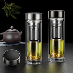 11 8oz 350ml Glass Bottle with Filter - Leakproof Tea Cup for Outdoor