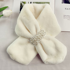 Faux Fur Warm Scarf Plush Winter Scarf Soft Warm Coldproof Windproof