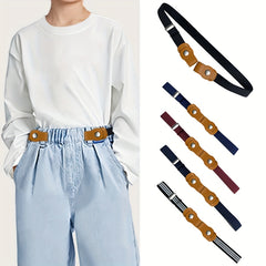 Kids Snap Button Adjustable Elastic Band Belt