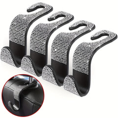 Bling Rhinestone Car Seat Hooks 4 Pack