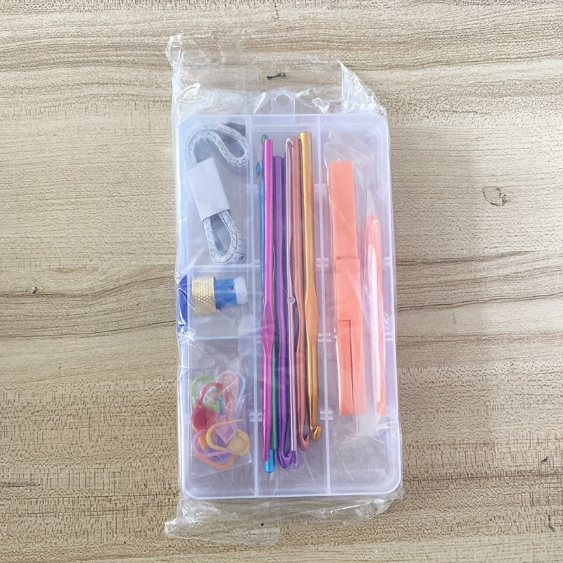 28pcs Crochet Hooks Accessories Set Knitting Tool PP Boxed Combination Kits