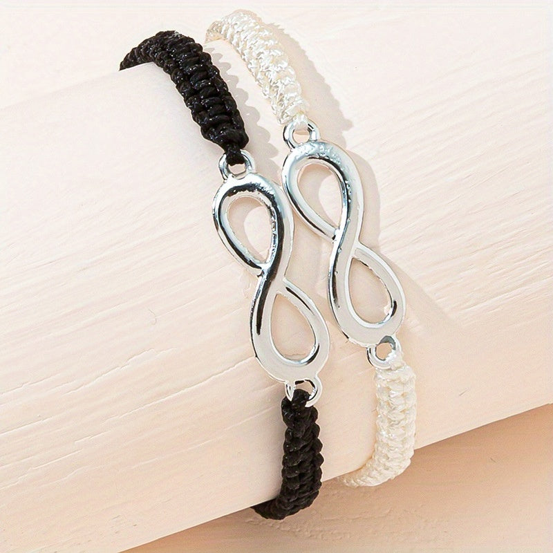 Infinity Symbol Braided Bracelet Adjustable Hand Jewelry Gift