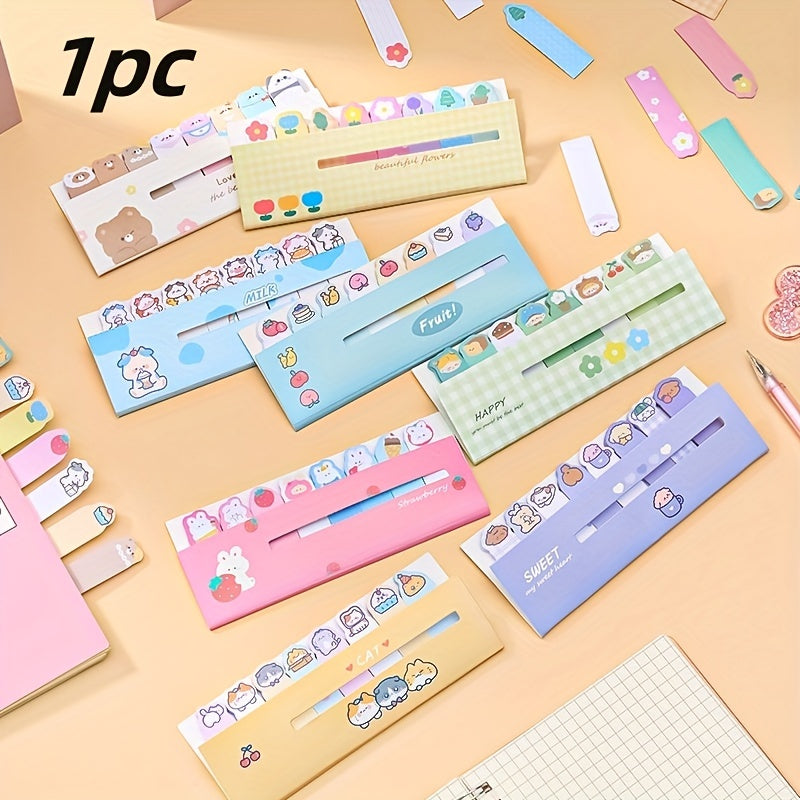 1pc Cartoon Animal Line Stand Sticky Notes Index Notes Stationery