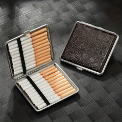 Crocodile Pattern Leather Cigarette Box For Men