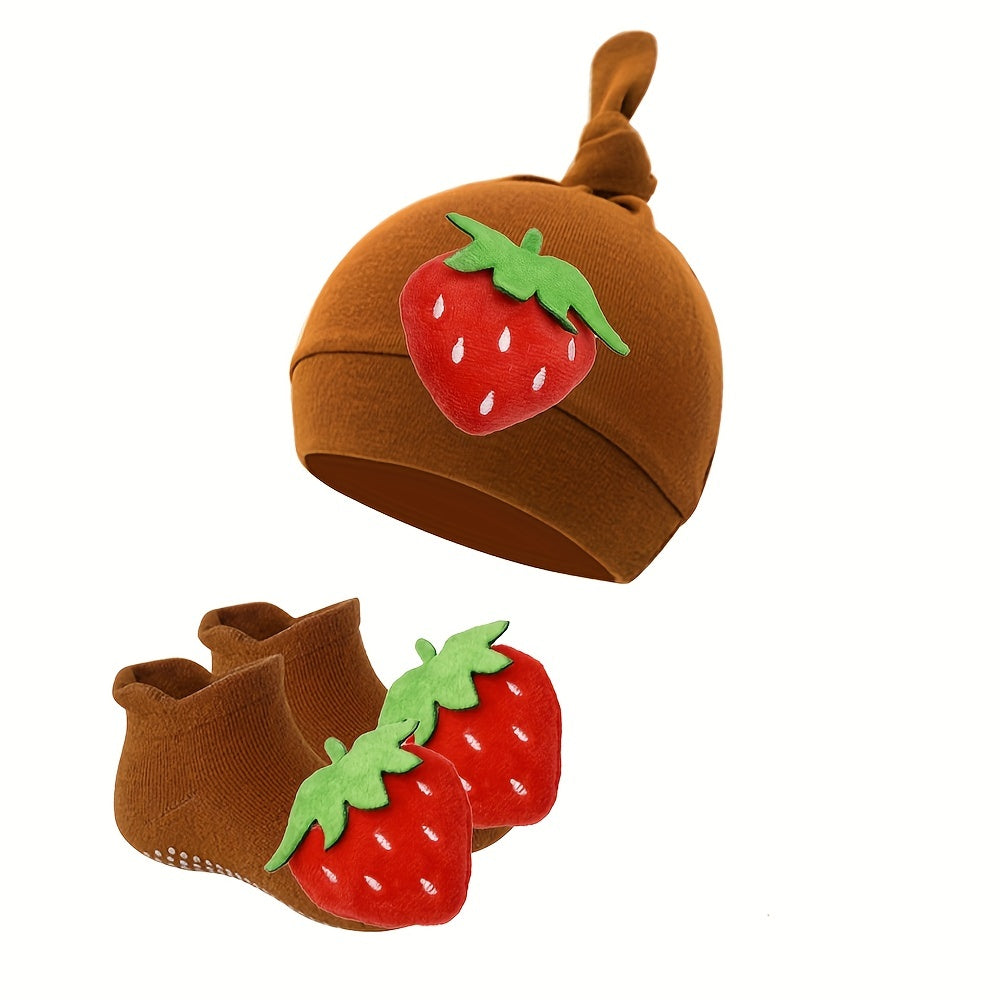 Girls' Sweet Hat & Sock Set for Autumn & Winter