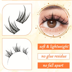 100 Clusters Lashes DIY Cat Eye Segmented Eyelashes Fluffy Natural Soft