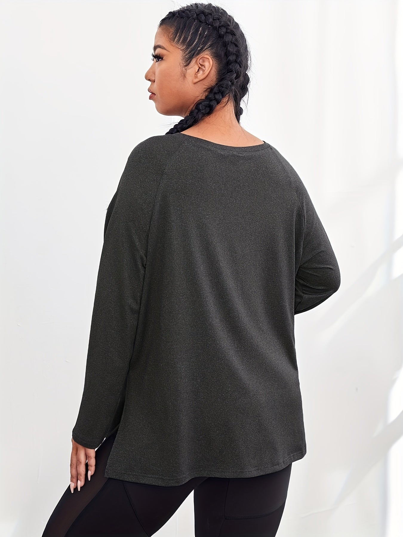 Women's Letter Print Long Sleeve Yoga T shirt