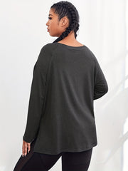 Women's Letter Print Long Sleeve Yoga T shirt