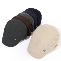 Men's Skull Iron Mark Embroidery Letter Beret Outdoor Travel Duck Tongue Hat