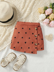 Toddler Girls Heart Graphic Skirt Kids Summer Clothes
