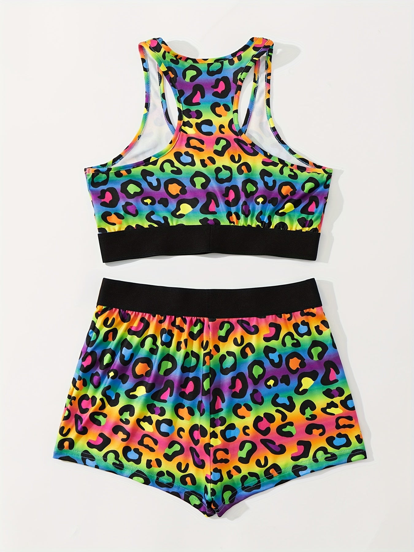 Leopard Pajama Set Tank Top & Shorts Women's Sleepwear
