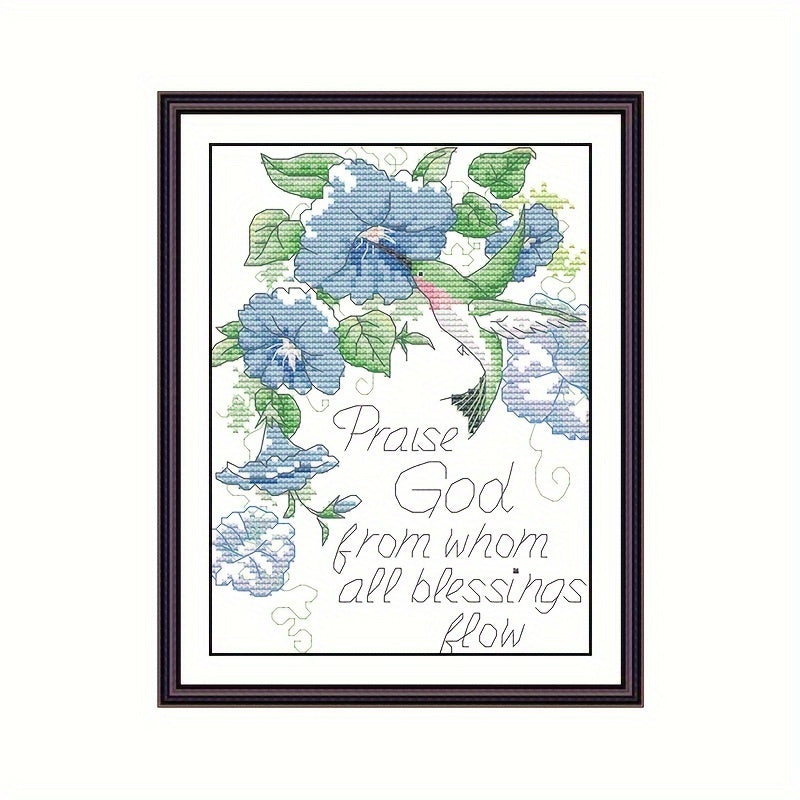 Cross Stitch Cloth Flowers And Birds DIY Material Package