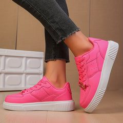 Women's Lightweight Lace Up Board Shoes Non Slip Casual Flat Shoes