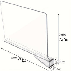 2pcs Acrylic Closet Dividers Detachable Shelf With Nonslip Feet