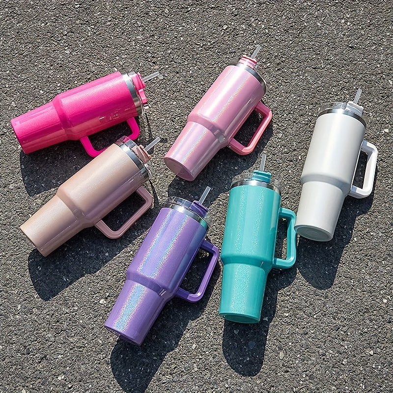 40oz Insulated Water Bottle with Straw and Lid
