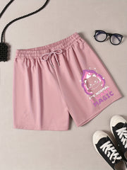 Cartoon Bear Print Lounge Shorts