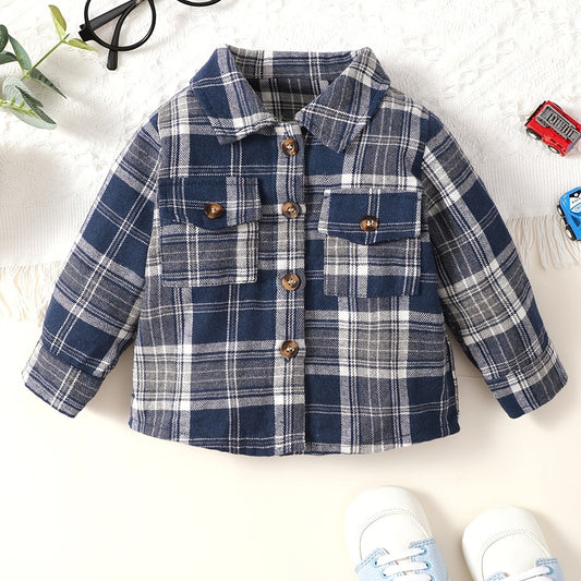 Boys Plaid Flannel Shirts Long Sleeve Button Down - Spring Fall Outwear