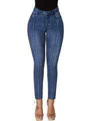 Casual Jeans Washed Pipping High Rise Skinny J