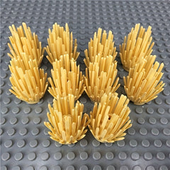 10pcs MOC Small Particle Bush Scene Accessories Green Brown Beige ABS