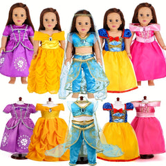 18 Inch Girl Doll Clothes Princess Dress 5pcs Gift Boxed
