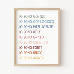 Motivational Italian Classroom Decor Affirmations for Students