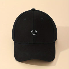 Smiling Face Embroidery Baseball Cap Unisex Solid Couple Dad Hats Adjustable Sun