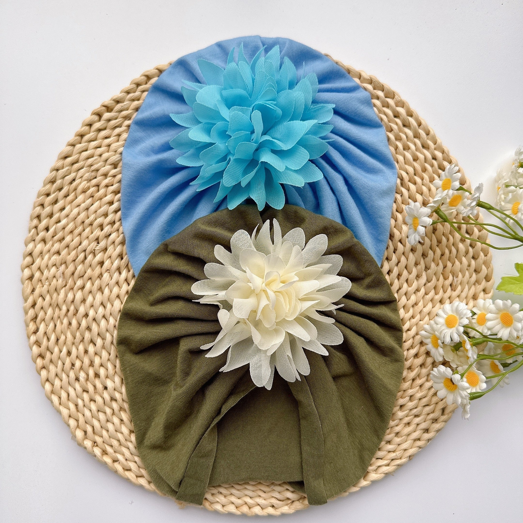 Soft Elastic Baby Girls Flower Turban Headband