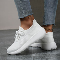 Solid Breathable Woven Shoes Running Sneakers