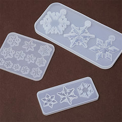 3 Snowflake Silicone Moulds DIY Pendant Resin Casting Mold Holiday Craft