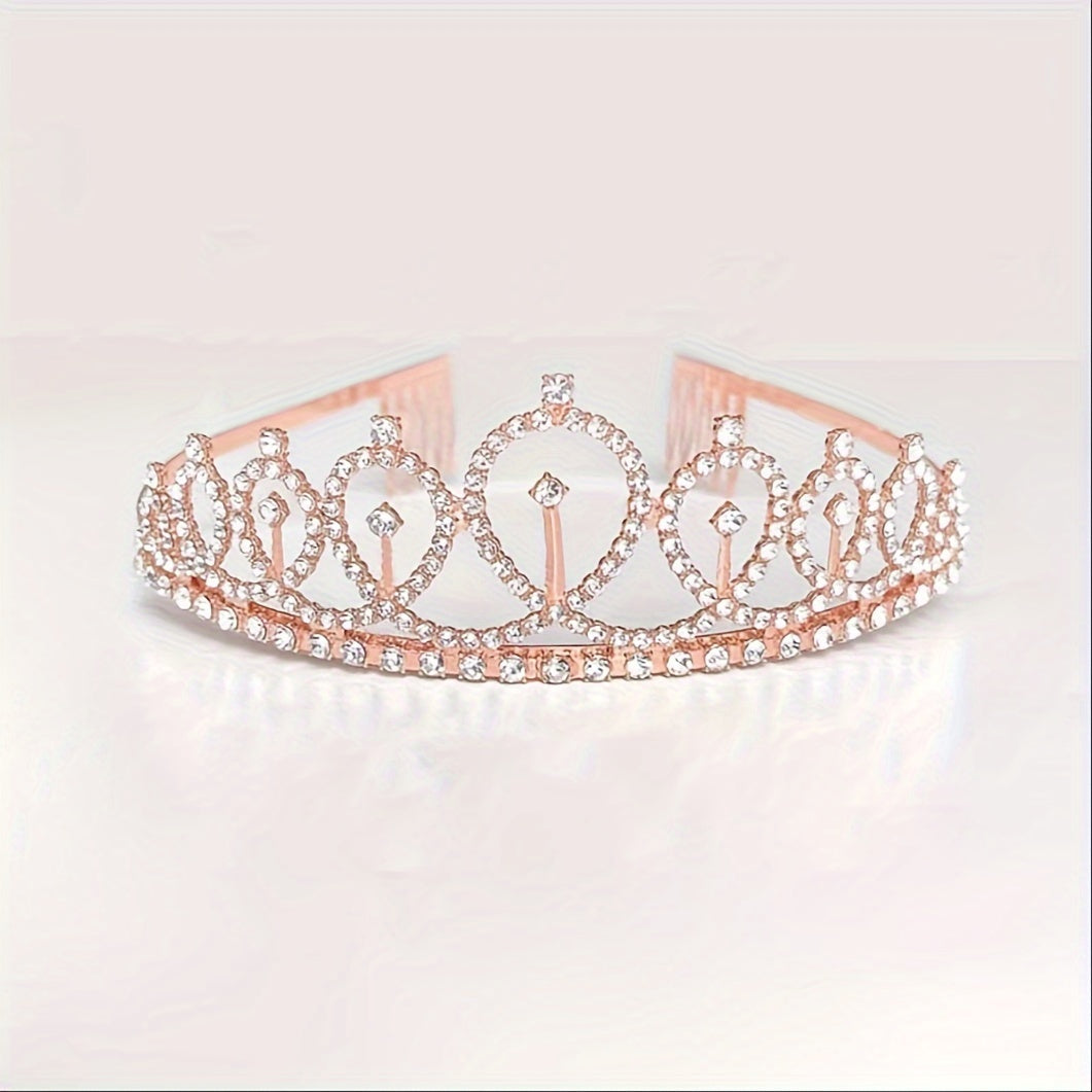2pcs Bronzing Birthday Shoulder Straps & Crown Set
